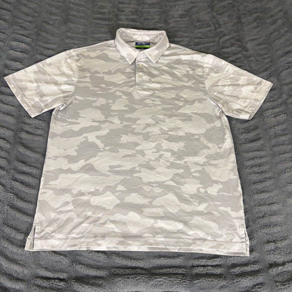 Ben Hogan Performance Mens Gray White Camo Golf Polo Shirt Size M AT316